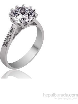 Inure Jewelry Gümüş Çok Tırnaklı Tektaş Yüzük 605558