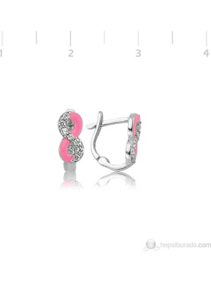 Inure Jewelry Zirkon Taşlı Pembe Sonsuzluk Küpe