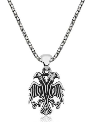 Inure Jewelry Inure Jewelry Gümüş Çift Başlı Kartal Erkek Kolye