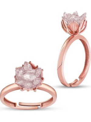 Inure Jewelry Gümüş Beyaz Lotus Çiçeği Yüzük