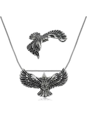 Inure Jewelry Gümüş Kartal Erkek Kolye