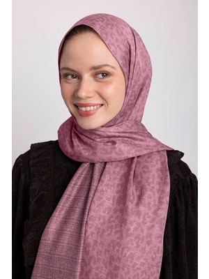 AYSHARA Barçın Leopar Desenli Çift Taraflı Şal - Gül Pembe