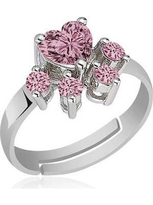 Inure Jewelry ​gümüş Pembe Pati Yüzük