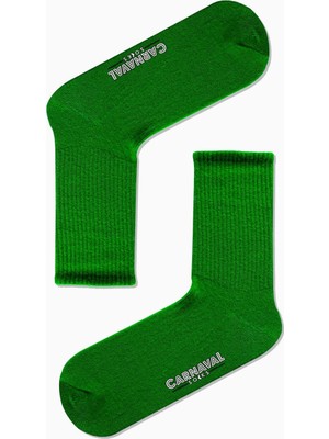 Carnaval Socks Düz Yeşil Desensiz Renkli Spor Çorap