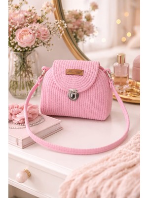 Mtg Jüt Tasarım Mtg Jüt  Tasarım Mimoza Model Omuz Çantası Şık Kullanım Kordon Halattan El Emeği