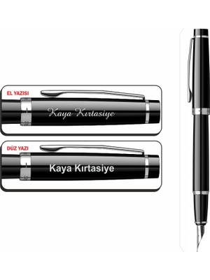 Isminize Özel Scrikss 38 Siyah Krom Klips 3 Lü Dolma Kalem & Tükenmez Kalem & Versatil Kalem Seti