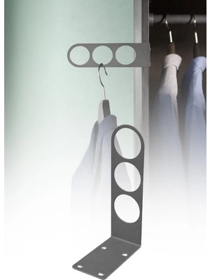 Omilife Kıyafet Askısı Metal Elbise Askısı Kıyafet Askılığı 3 Bölmeli Dayanıklı Kıyafet Askı 1 Adet