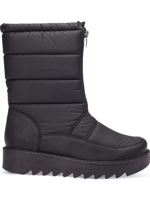 Deery Siyah Kadın Kar Botu Kürklü Astar ve Termo Taban ile Kışlık Su İtici Özellikte