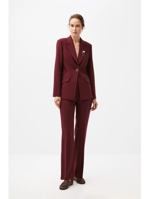 SHN Bordo Blazer Ceket Takım
