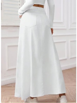 Vellichor Paraçlı Uzun Denim Etek