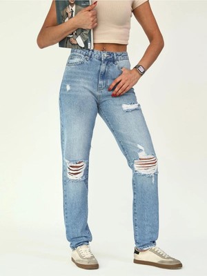 Zeo Basic Lazerli Mom Jean