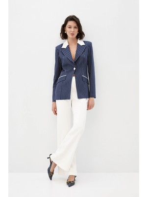 SHN Çizgili Blazer Takım