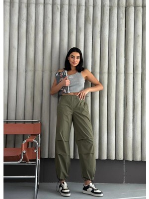 Zeo Basic Dizleri Pile Detaylı Paraşüt Pantolon