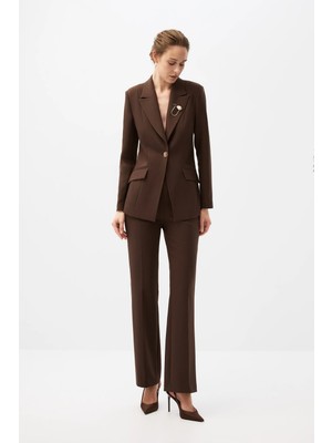 SHN Kahverengi Blazer Ceket Takım