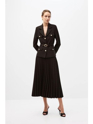 SHN Siyah Etekli Blazer Takım