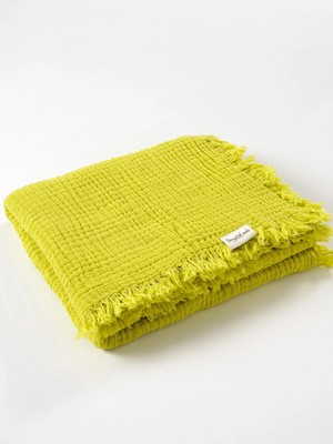 Tiny Lamb Brighton Fıstık Yeşili Renk %100 Organik Pamuk 4 Katlı Müslin Battaniye 100X120cm - Pamuk Müslin