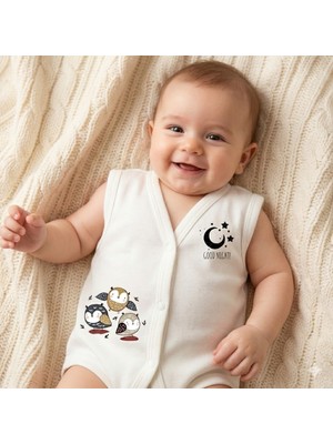 Guay Style Baykuş Baskılı Askılı Penye Yelek