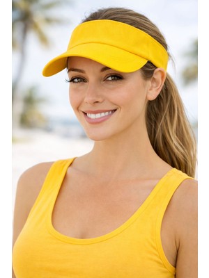 Aydın Şapkacınız Pamuk Cırtlı Ayarlanabilir Uv Korumalı Yazlık Tenisçi Şapka – Unisex Spor Vizör
