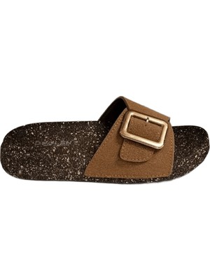 Waykon Polen Günlük Rahat Şık Hafif Toka Detaylı Kadın Terlik