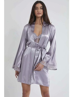 Pierre Cardin Midi Dantel Sabahlık Gecelik Set 4090 Royal