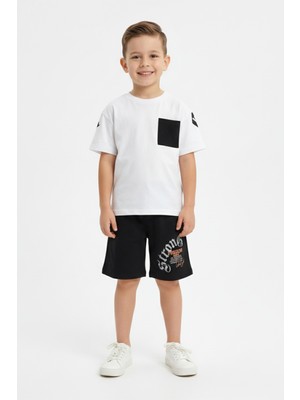 Toontoy Erkek Çocuk 2'li Never Baskılı Şortlu Takım