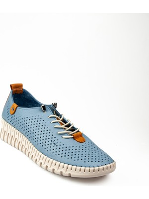 Noble 500 Mavi Deri Kadın Günlük Ayakkabı