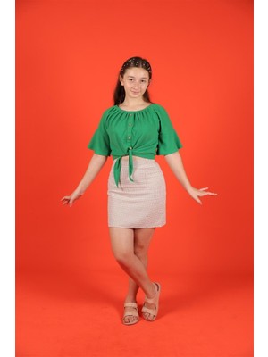 Cuties 05-14 Yaş Kız Çocuk Bej Renk Pitikare Etek