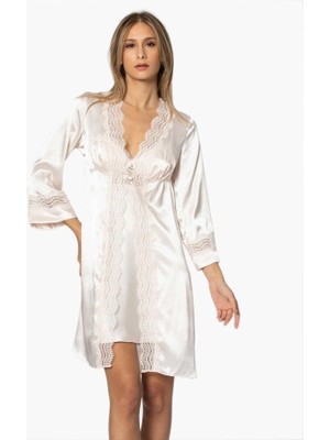 Pierre Cardin 6'lı Saten Gecelik Sabahlık Çeyiz Seti 6010 Inci