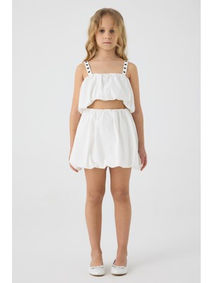 Tyess Bg Store Kız Çocuk Beyaz Etek