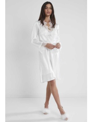 Pierre Cardin 6'lı Ekru Midi Gecelik Sabahlık Set 6335