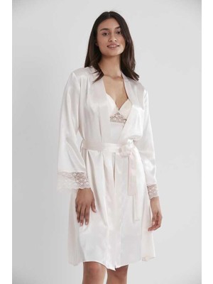 Pierre Cardin Inci Sütyen Kaplı Sabahlık Gecelik Set 4285