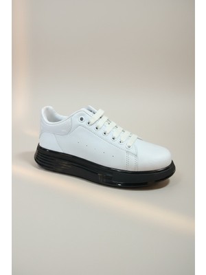 Modayak Cap 2040 Siyah & Beyaz  Bağcıklı Erkek Sneaker Ayakkabı