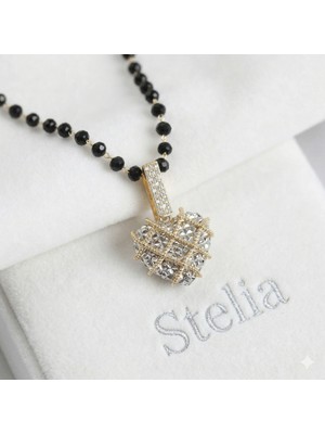 Stelia 16L Çelik Zincir Kristal Boncuklu Kalpli Kadın Kolye
