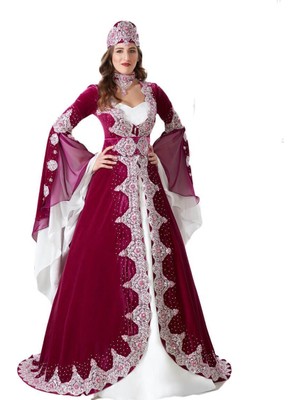 Ceyyiz Kadife Özel Dikim 5 Parça Bindallı Kına Elbisesi Berfin