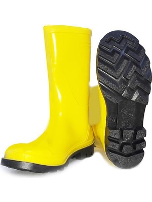 Gezer 39 Numara Sarı Kısa Çizme PVC Malzemeden Üretilmiş Bahçe ve İş Alanları için Uygun