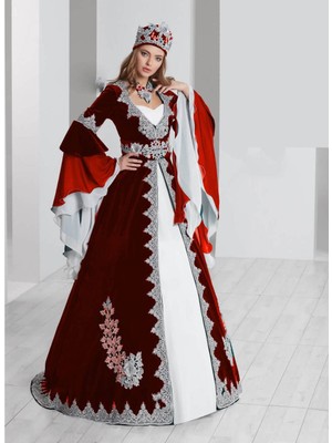 Ceyyiz Bindallı Kına Elbisesi 5 Parça 20-123 Kırmızı