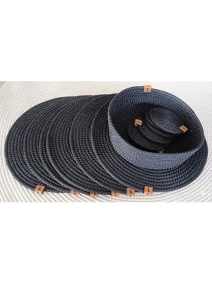 Life For You 13 Parça AMERİKAN SERVİS SUPLA ANTRASİT RUNNER EKMEK SEPETİ