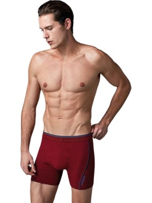 Eros ERS014 Bordo Renkli Boxer Erkek İçin Compact Paça Tipi Modern Desen