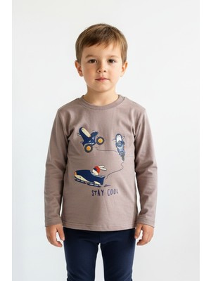 Toontoy Erkek Çocuk Penguen Baskılı Sweatshırt