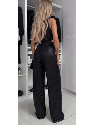 Hanife Glam Couture Hilaltrend Pulpayet Işlemeli Crop Tulum