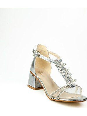 Minican 600 Gümüş Kız Çocuk Abiye Ayakkabı