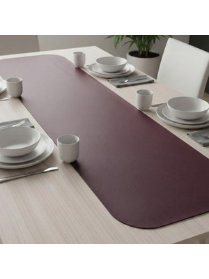 Grand Fine Art 4+1 Adet Deri Amerikan Servis+Runner Set (4 Amerikan Servis -1 Runner )