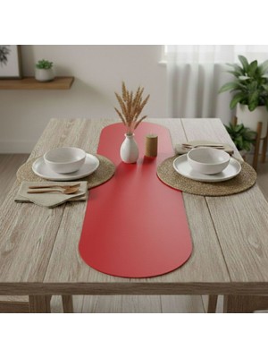 Grand Fine Art 4+1 Adet Deri Amerikan Servis+Runner Set (4 Amerikan Servis -1 Runner )