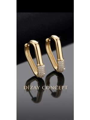 Dizay Concept Zirkon Taşlı Geometrik Xuping  Bayan Küpe