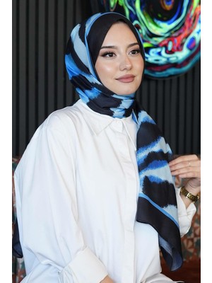 Afvente Zebra Desen Siyah Soft Pamuk Şal