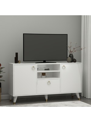 Betroya Cedi Konsol Beyaz Tv Ünitesi Gümüşlük Çok Amaçlı Dolap