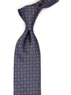 Kravatkolik Bej - Mavi Küçük Desen Mendilli Klasik Kravat KK13622