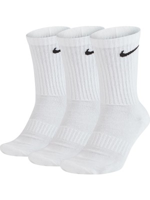 Nike Everyday Cotton Cushıoned Crew Beyaz Çorap 3'lü Paket 42-46 Beden Konforlu Kullanım SX7664-100