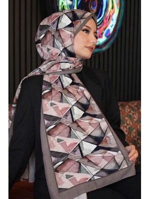 Afvente Soyut Geometrik Desen Vizon Soft Pamuk Şal
