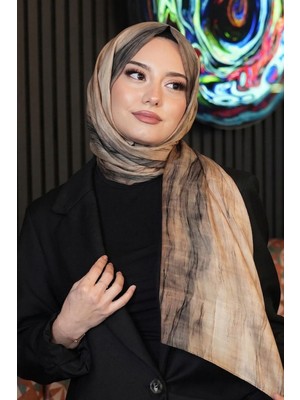 Afvente Degrade Bej Soft Pamuk Şal